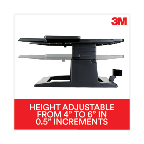 Adjustable Notebook Riser, 13" x 13" x 4" to 6", Black, Supports 20 lbs - Image 4