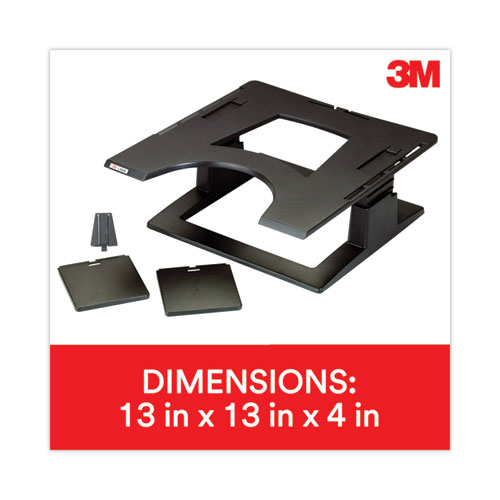 Adjustable Notebook Riser, 13" x 13" x 4" to 6", Black, Supports 20 lbs - Image 8