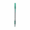 Round Stic Grip Xtra Comfort Ballpoint Pen, Easy-Glide System, Stick, Medium 1.2 mm, Green Ink, Gray/Green Barrel, Dozen