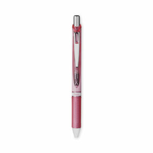 EnerGel RTX Breast Cancer Awareness Gel Pen, Retractable, Medium 0.7 mm, Black Ink, Pink/Silver Barrel, 3/Pack