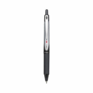 VBall RT Liquid Ink Rollerball Pen, Retractable, Fine 0.7 mm, Black Ink, Black/White Barrel