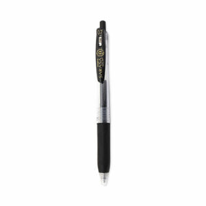 Sarasa Clip Gel Pen, Retractable, Medium 0.7 mm, Black Ink, Clear/Black Barrel, 12/Pack