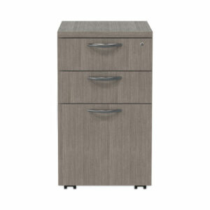 Alera Valencia Series Mobile Pedestal File, Left/Right, 3-Drawer: Box/Box/File, Legal/Letter, Gray, 15.88 x 20.5 x 28.39