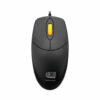 iMouse W3 Waterproof Antimicrobial Mouse with Magnetic Scroll Wheel, USB 2.0, Left/Right Hand Use, Black