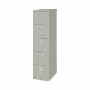 Five-Drawer Economy Vertical File, Letter-Size File Drawers, 15" x 26.5" x 61.37", Light Gray
