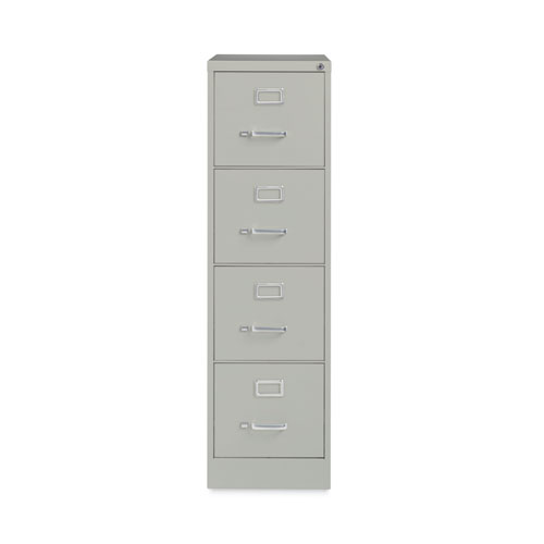 Four-Drawer Economy Vertical File, Letter-Size File Drawers, 15" x 22" x 52", Light Gray - Image 3