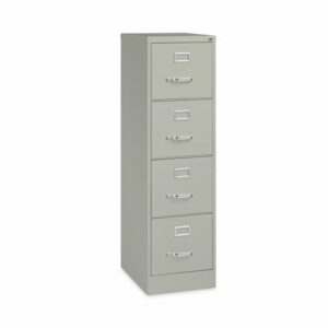 Four-Drawer Economy Vertical File, Letter-Size File Drawers, 15" x 22" x 52", Light Gray