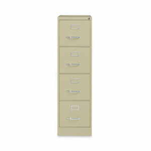 Four-Drawer Economy Vertical File, Letter-Size File Drawers, 15" x 26.5" x 52", Putty