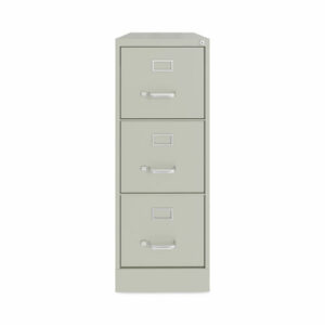 Three-Drawer Economy Vertical File, Letter-Size File Drawers, 15" x 22" x 40.19", Light Gray