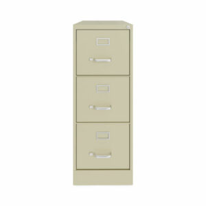Three-Drawer Economy Vertical File, Letter-Size File Drawers, 15" x 22" x 40.19", Putty