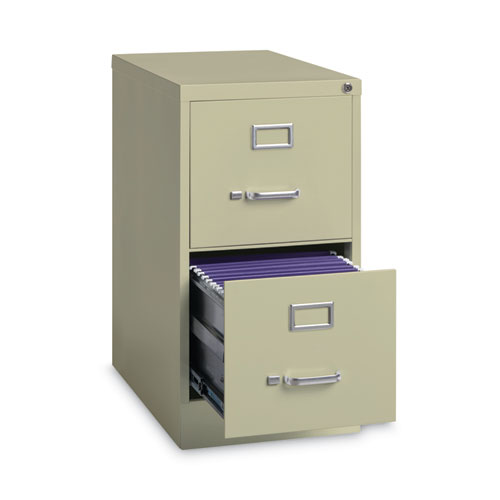 Two-Drawer Economy Vertical File, Letter-Size File Drawers, 15" x 22" x 28.37", Putty - Image 3