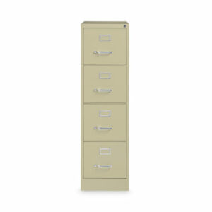 Four-Drawer Economy Vertical File, Letter-Size File Drawers, 15" x 22" x 52", Putty