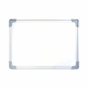 Dual-Sided Desktop Dry Erase Board, 18" x 12", White Surface, Satin Aluminum Frame