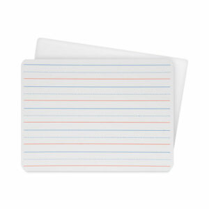 Two-Sided Red/Blue Ruled Dry Erase Board, 12" x 9", White Surface, 24/Pack