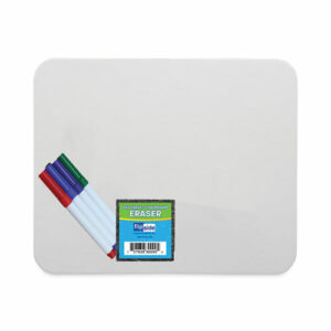 Magnetic Dry Erase Board Set with Assorted Color Markers, 12" x 9", White Surface, 12/Pack