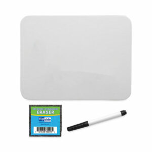 Magnetic Dry Erase Board Set with Black Markers, 12" x 9", White Surface, 12/Pack