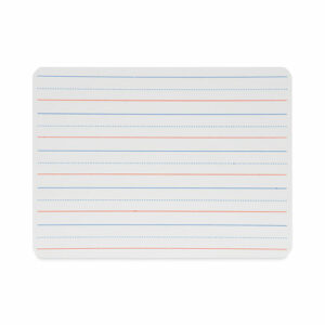 Magnetic Two-Sided Red/Blue Ruled Dry Erase Board, 12" x 9", White Surface, 12/Pack