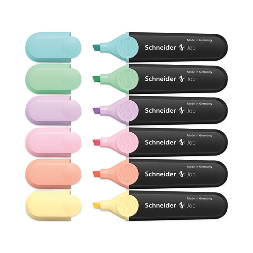 Job Pastel Highlighters, Chisel Tip (1mm/5mm), Assorted Ink Colors, Black/Assorted Barrel Colors, 6/Pack - Image 2