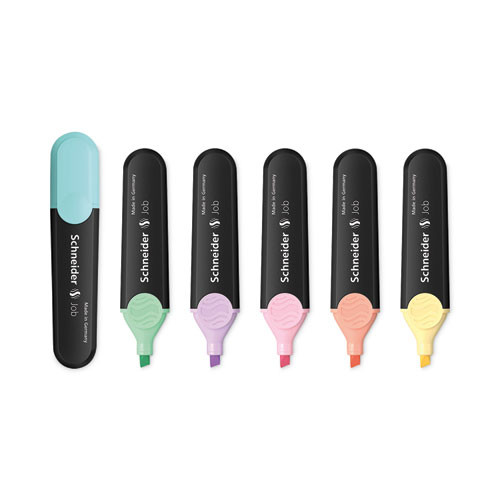 Job Pastel Highlighters, Chisel Tip (1mm/5mm), Assorted Ink Colors, Black/Assorted Barrel Colors, 6/Pack - Image 4