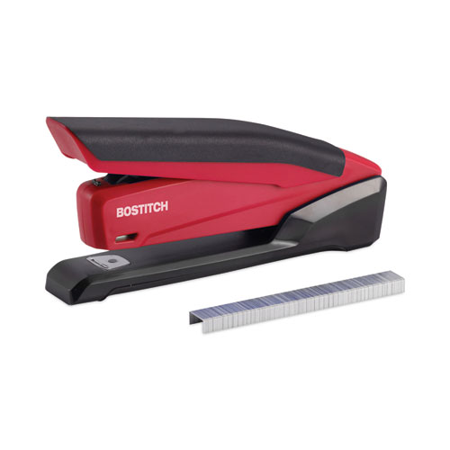 InPower One-Finger 3-in-1 Desktop Stapler, 20-Sheet Capacity, Red/Black - Image 4