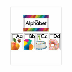 Curriculum Bulletin Board Sets, 27-Piece Set, Alphabet, 16" x 10.5", Multicolor