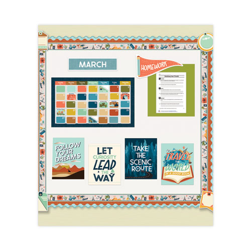 Calendar Bulletin Board Sets, 123-Piece Set, Let's Explore, 23" x 13", Multicolor - Image 2