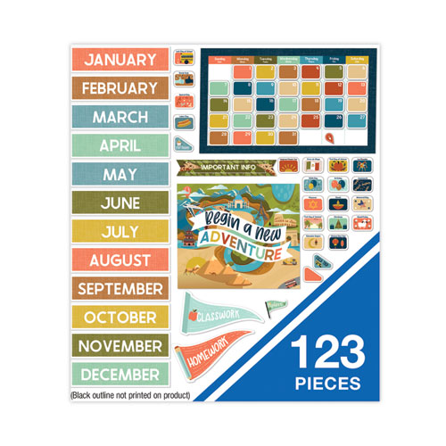 Calendar Bulletin Board Sets, 123-Piece Set, Let's Explore, 23" x 13", Multicolor - Image 5