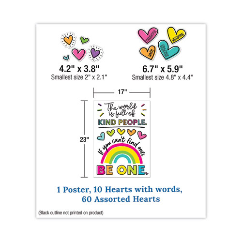 Motivational Bulletin Board Sets, 75-Piece Set, Kind Vibes, 30" x 16", Multicolor - Image 3