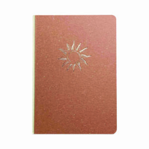 Embossed Canvas Layflat Hardbound Journal, Rise/Shine Artwork, Dotted Rule, Gold-Foil Rose/Cream Cover, (64) 7 x 5 Sheets