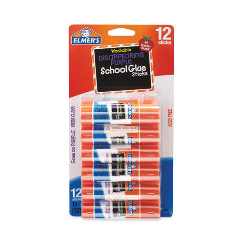 Disappearing Purple School Glue Stick, 0.21 oz, Dries Clear, 12/Pack - Image 2