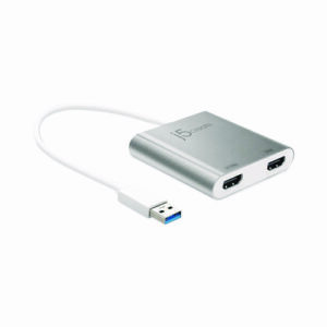 USB to HDMI Adapter, 7.87", Silver/White