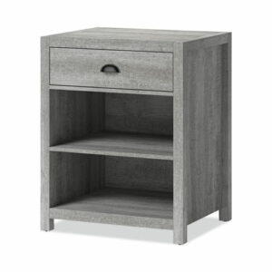 Fallbrook Printer Stand, Engineered Wood, 3 Shelves, 1 Drawer, 50 lb Capacity, 24" x 20" x 30.25", Smoked Ash