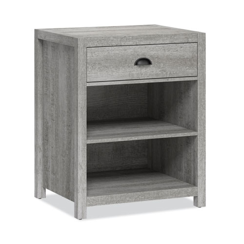 Fallbrook Printer Stand, Engineered Wood, 3 Shelves, 1 Drawer, 50 lb Capacity, 24" x 20" x 30.25", Smoked Ash - Image 2
