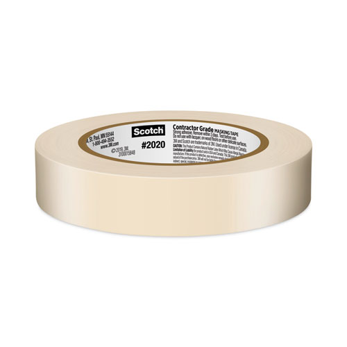 Commercial-Grade Masking Tape for Production Painting, 3" Core, 0.94" x 60 yds, Natural - Image 3