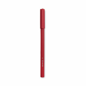 Ballpoint Pen, Stick, Medium 1 mm, Red Ink, Red Barrel, Dozen