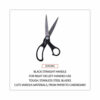 Stainless Steel Office Scissors, 8.5" Long, 3.75" Cut Length, Offset Black Handle - Image 3