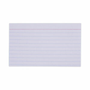 Ruled Index Cards, 3 x 5, White, 100/Pack