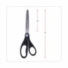 Stainless Steel Office Scissors, 7" Long, 3" Cut Length, Straight Black Handle - Image 5