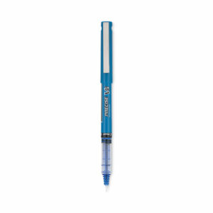Precise V5 Rollerball Pen, Stick, Extra-Fine 0.5 mm, Blue Ink, Blue/Clear Barrel, Dozen