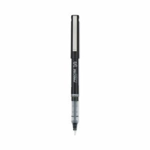 Precise V5 Rollerball Pen, Stick, Extra-Fine 0.5 mm, Black Ink, Black/Clear Barrel, Dozen
