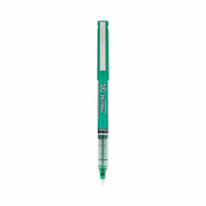 Precise V5 Rollerball Pen, Stick, Extra-Fine 0.5 mm, Green Ink, Green/Clear Barrel, Dozen