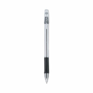EasyTouch Ballpoint Pen, Stick, Fine 0.7 mm, Black Ink, Clear/Black Barrel, Dozen