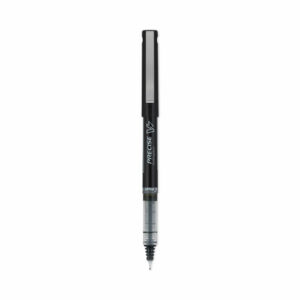 Precise V7 Rollerball Pen, Stick, Fine 0.7 mm, Black Ink, Black/Clear Barrel, Dozen
