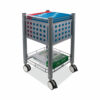 Sidekick File Cart, Metal, 1 Shelf, 1 Bin, 13.75" x 15.5" x 26.25", Matte Gray - Image 2