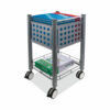 Sidekick File Cart, Metal, 1 Shelf, 1 Bin, 13.75" x 15.5" x 26.25", Matte Gray - Image 3