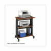 Muv Three Level Machine Cart/Printer Stand, Engineered Wood, 3 Shelves, 29.5" x 20" x 35", Cherry/Black - Image 2