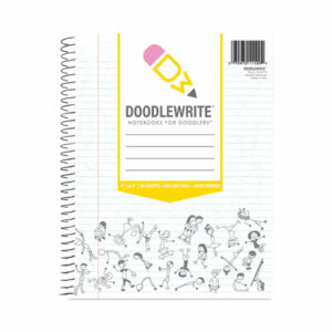 DoodleWrite Notebooks, 1-Subject, Medium/College Rule, White Cover, (60) 11.25 x 9.25 Sheets, 24/Carton