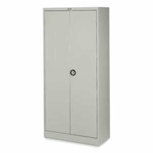 Deluxe Recessed Handle Storage Cabinet, 36w x 24d x 78h, Light Gray