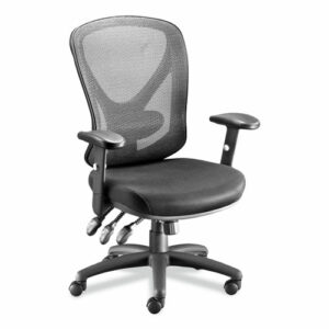 Alera Aeson Series Multifunction Task Chair, Supports Up to 275 lb, 15" to 18.82" Seat Height, Black Seat/Back, Black Base