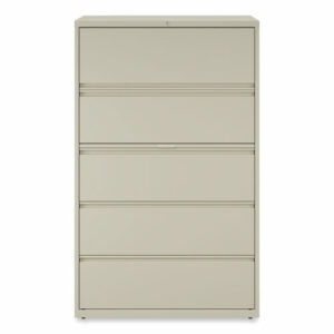 Lateral File, 5 Legal/Letter/A4/A5-Size File Drawers, Putty, 42" x 18.63" x 67.63"